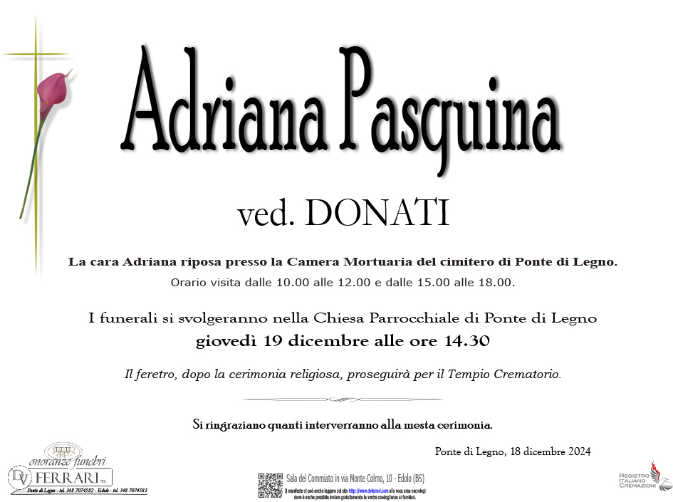 ADRIANA PASQUINA VED. DONATI - PONTE DI LEGNO