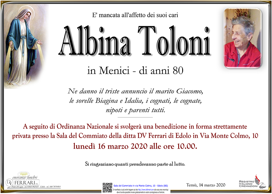 ALBINA TOLONI in MENICI - TEMU'