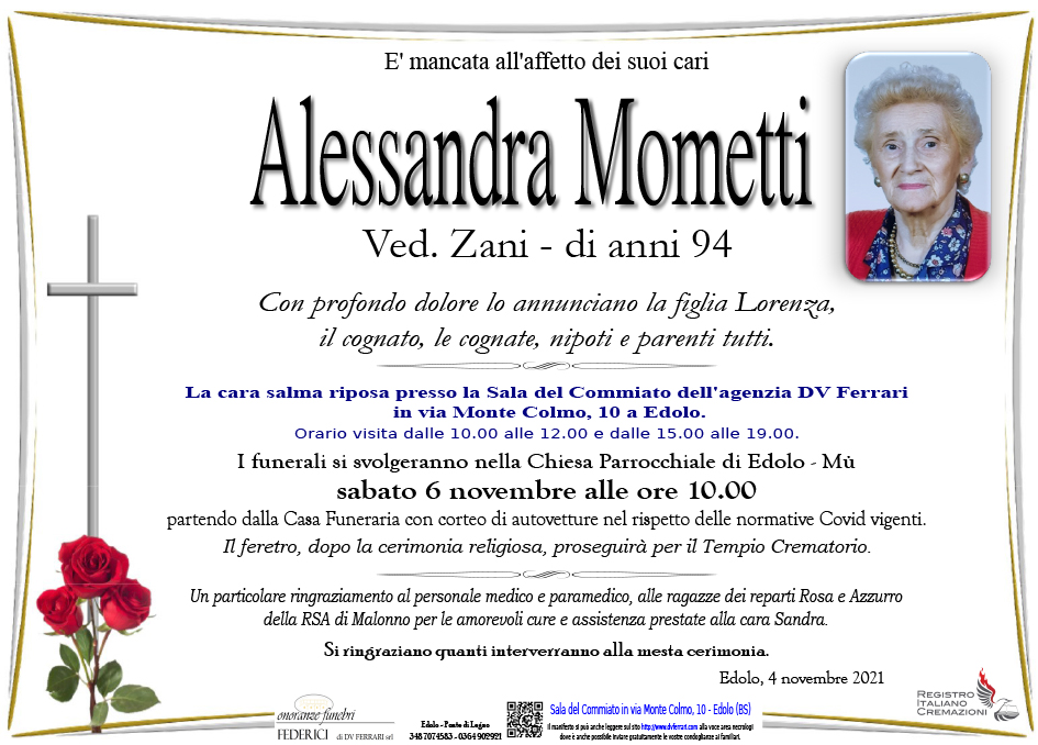 ALESSANDRA MOMETTI ved. ZANI - EDOLO