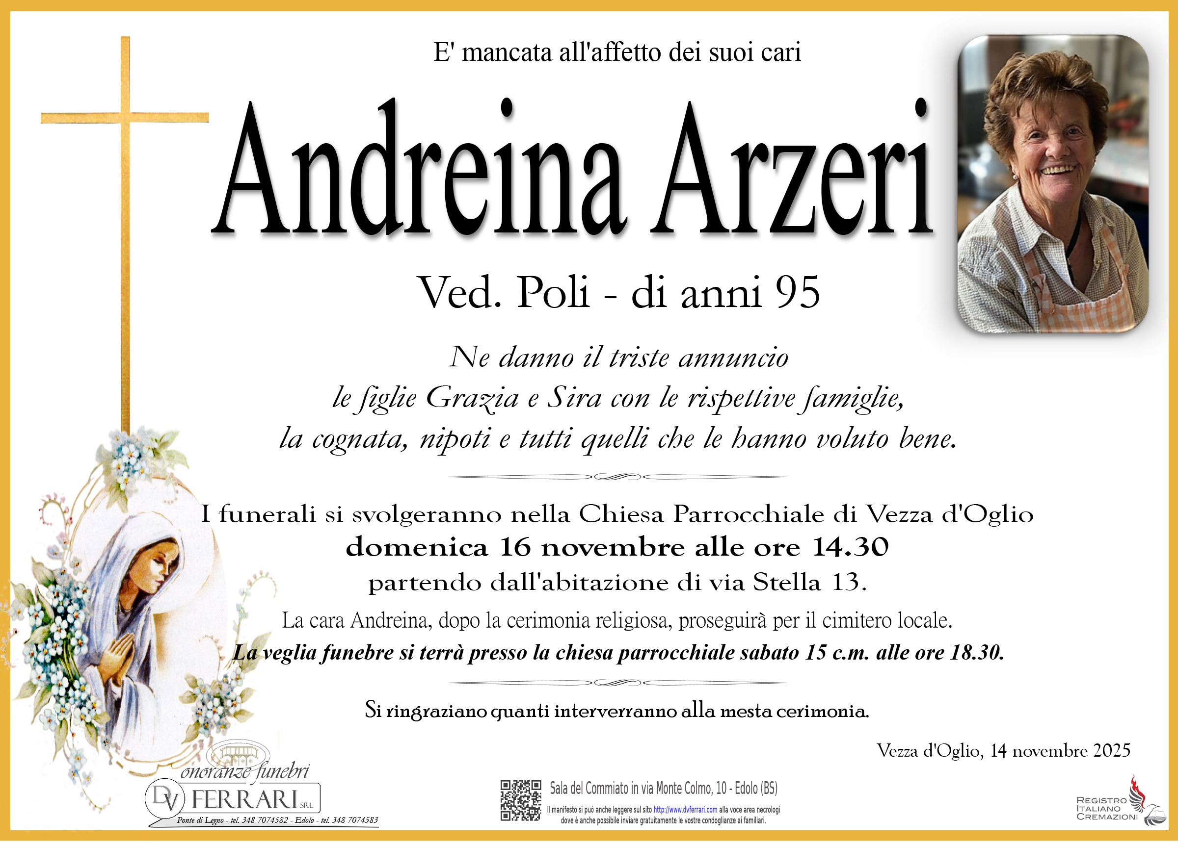 ANDREINA ARZERI VED. POLI - VEZZA D'OGLIO