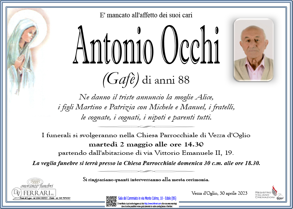 ANTONIO OCCHI (Gafé) - VEZZA D'OGLIO