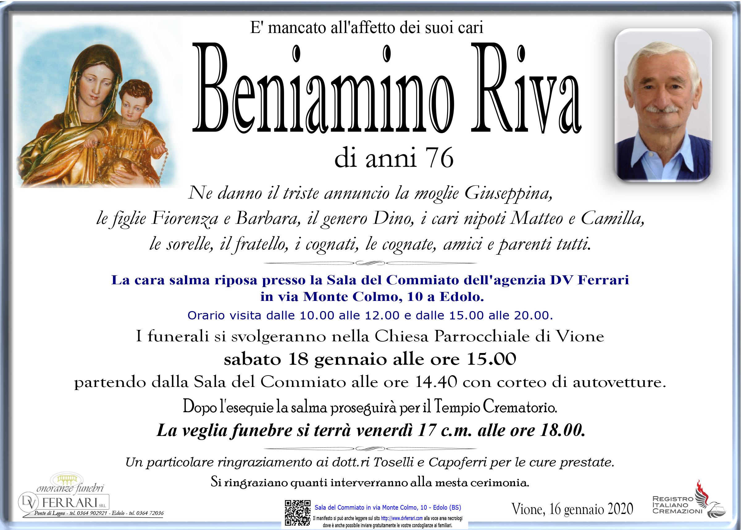 BENIAMINO RIVA - VIONE