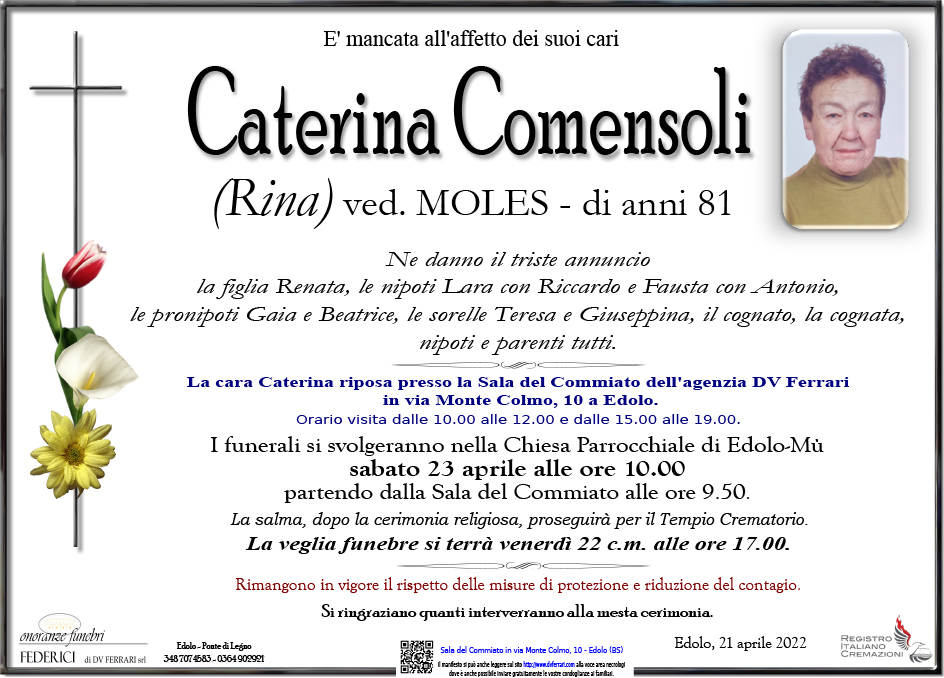 CATERINA COMENSOLI VED. MOLES - EDOLO