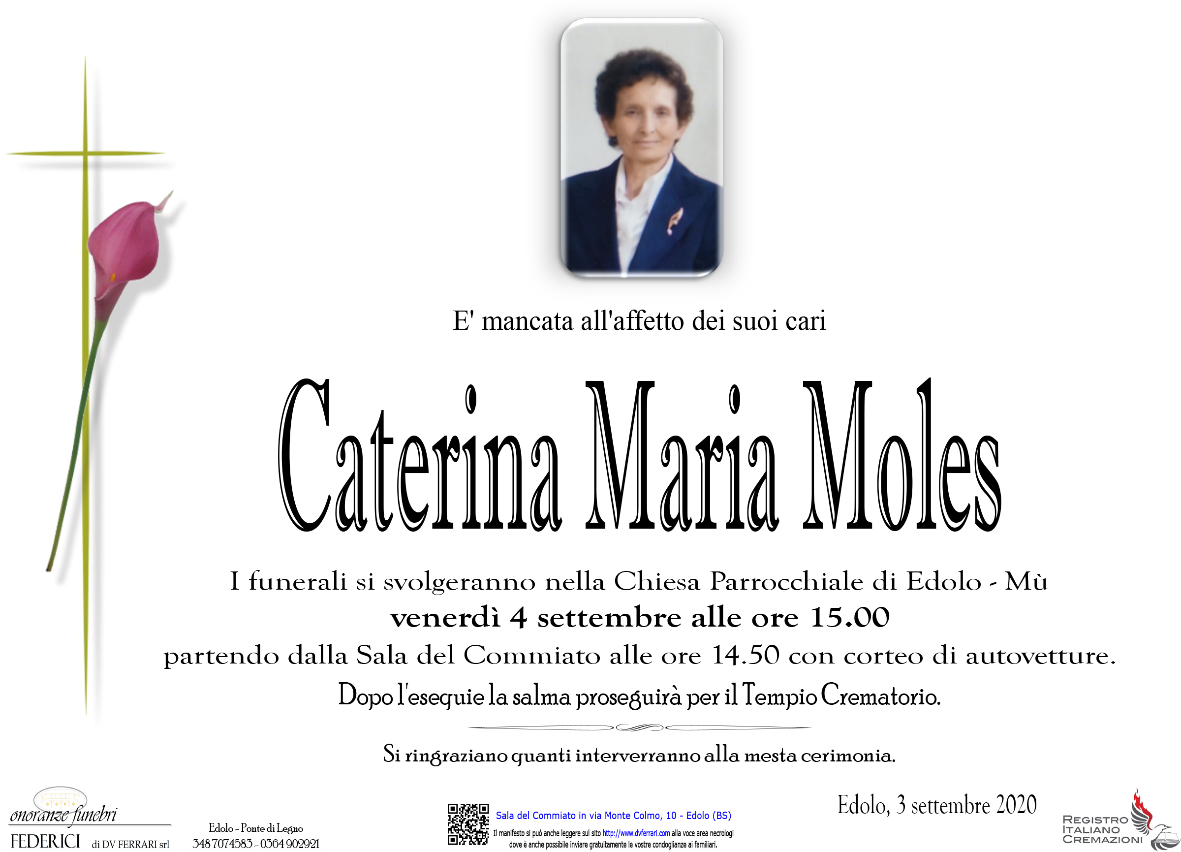 CATERINA MARIA MOLES VED. RICCA - EDOLO