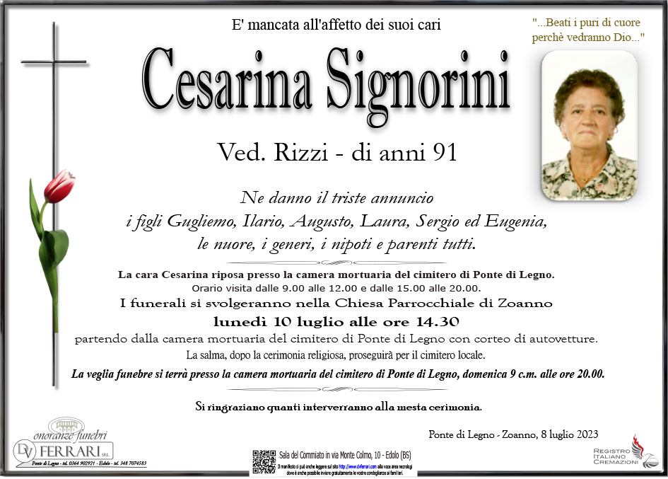 CESARINA SIGNORINI VED. RIZZI - ZOANNO