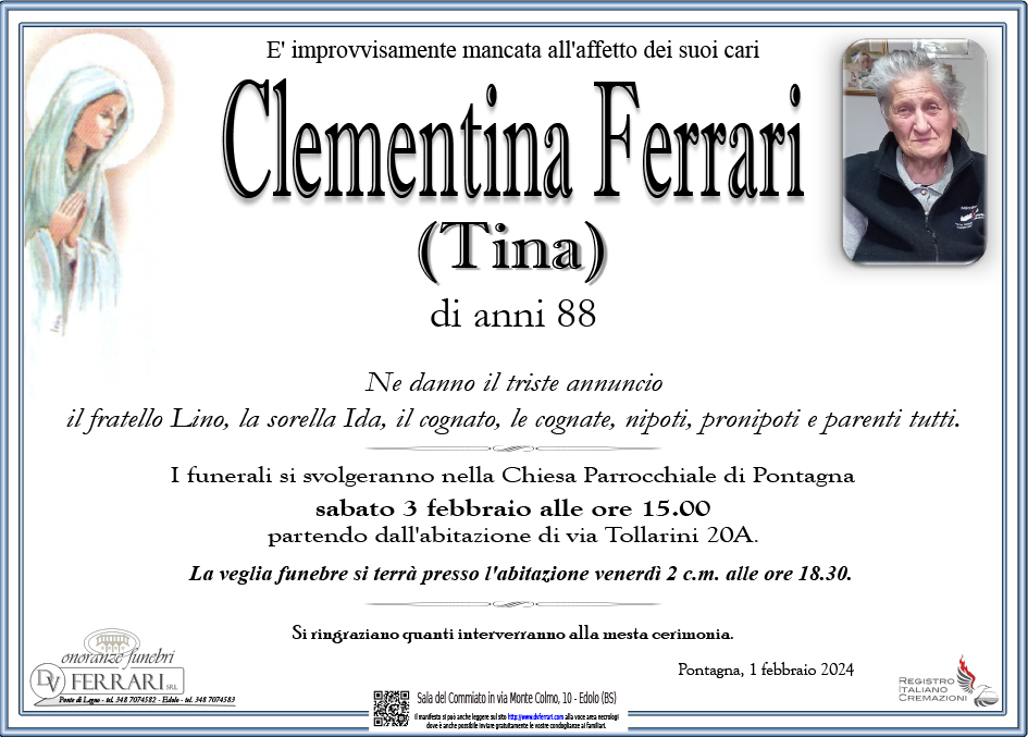 CLEMENTINA (TINA) FERRARI - PONTAGNA