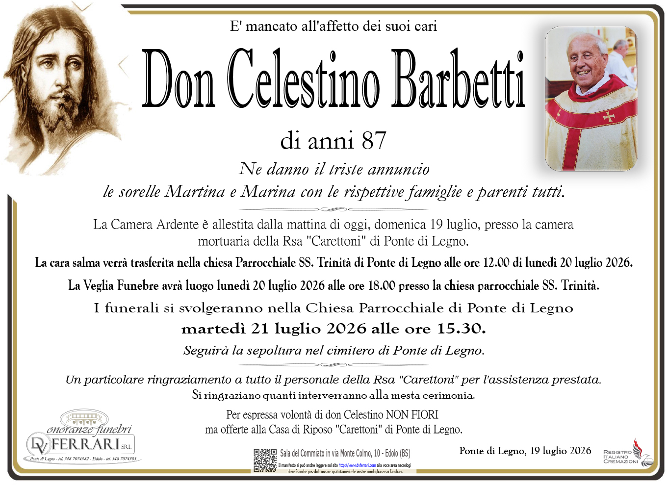 DON CELESTINO BARBETTI - PONTE DI LEGNO