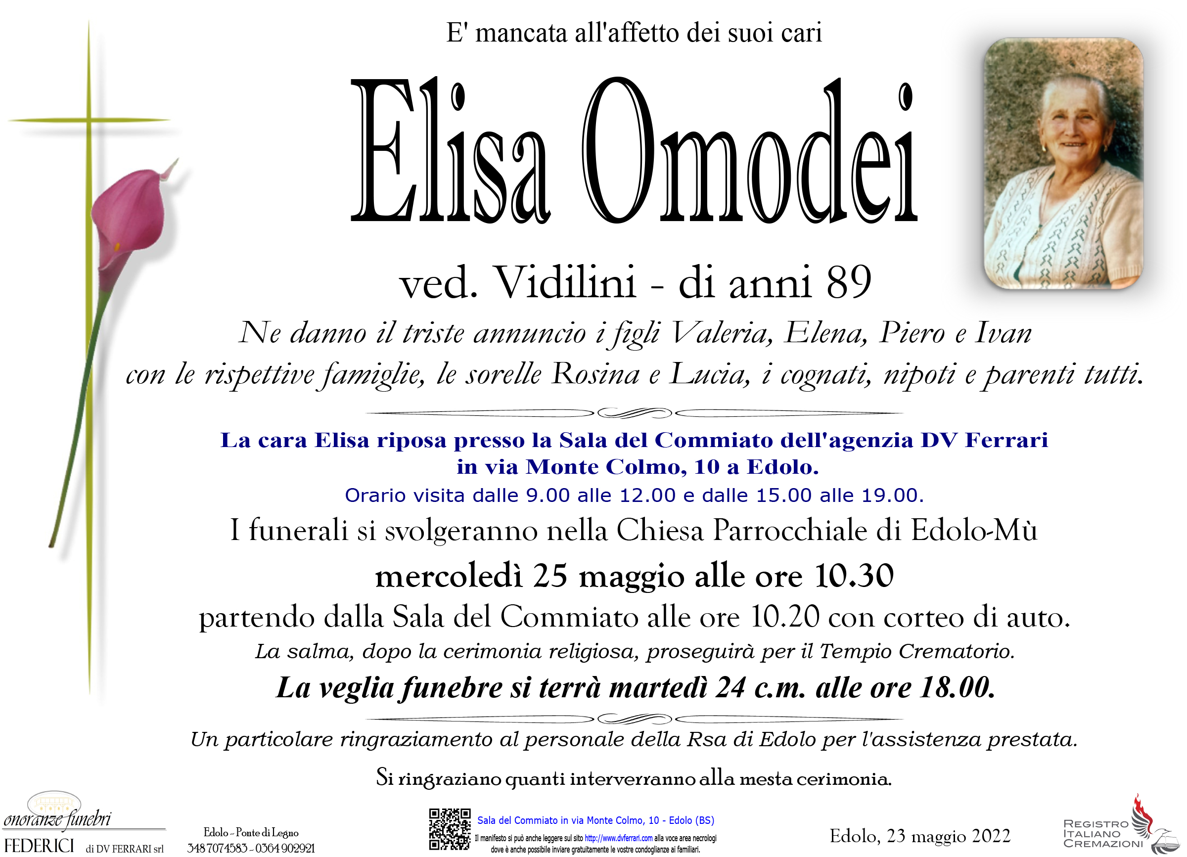 ELISA OMODEI VED. VIDILINI - EDOLO