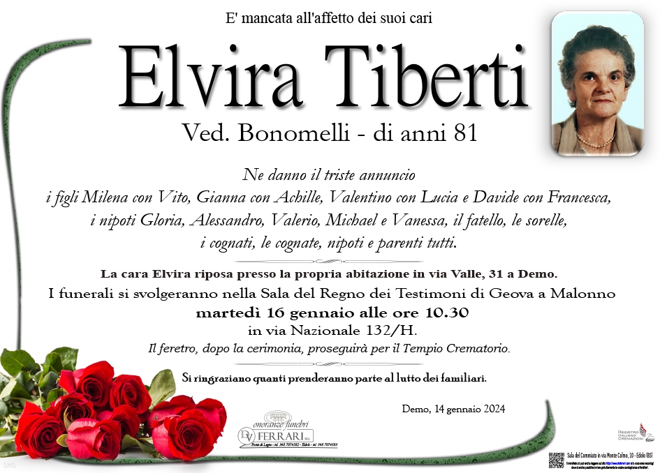 ELVIRA TIBERTI VED. BONOMELLI - DEMO