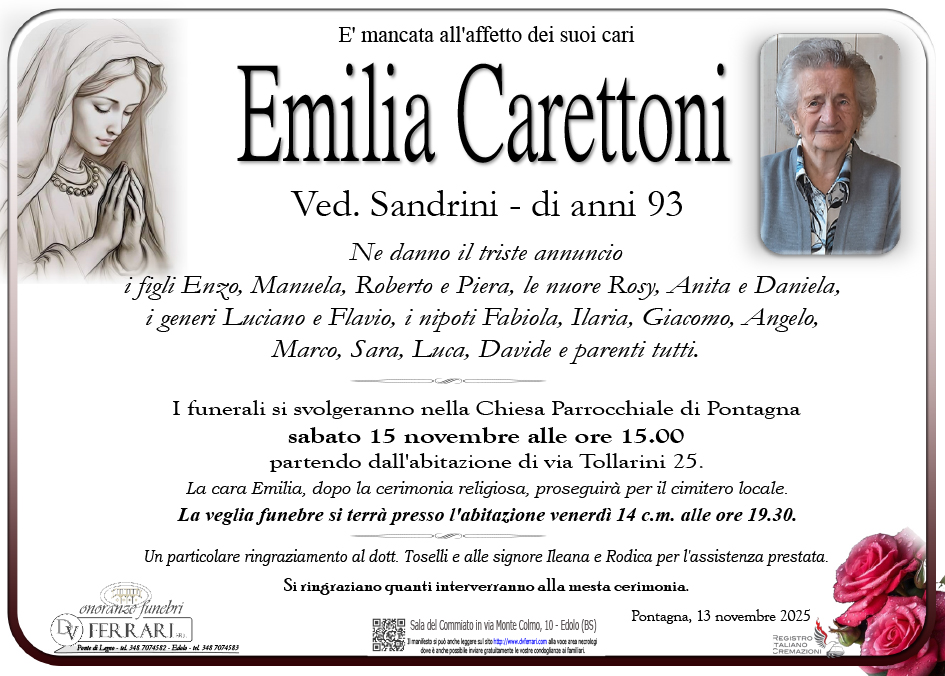 EMILIA CARETTONI VED. SANDRINI - PONTAGNA