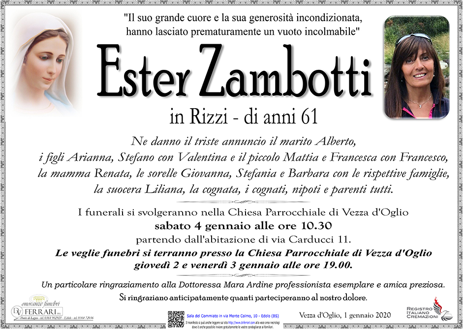 ESTER ZAMBOTTI in RIZZI - VEZZA D'OGLIO