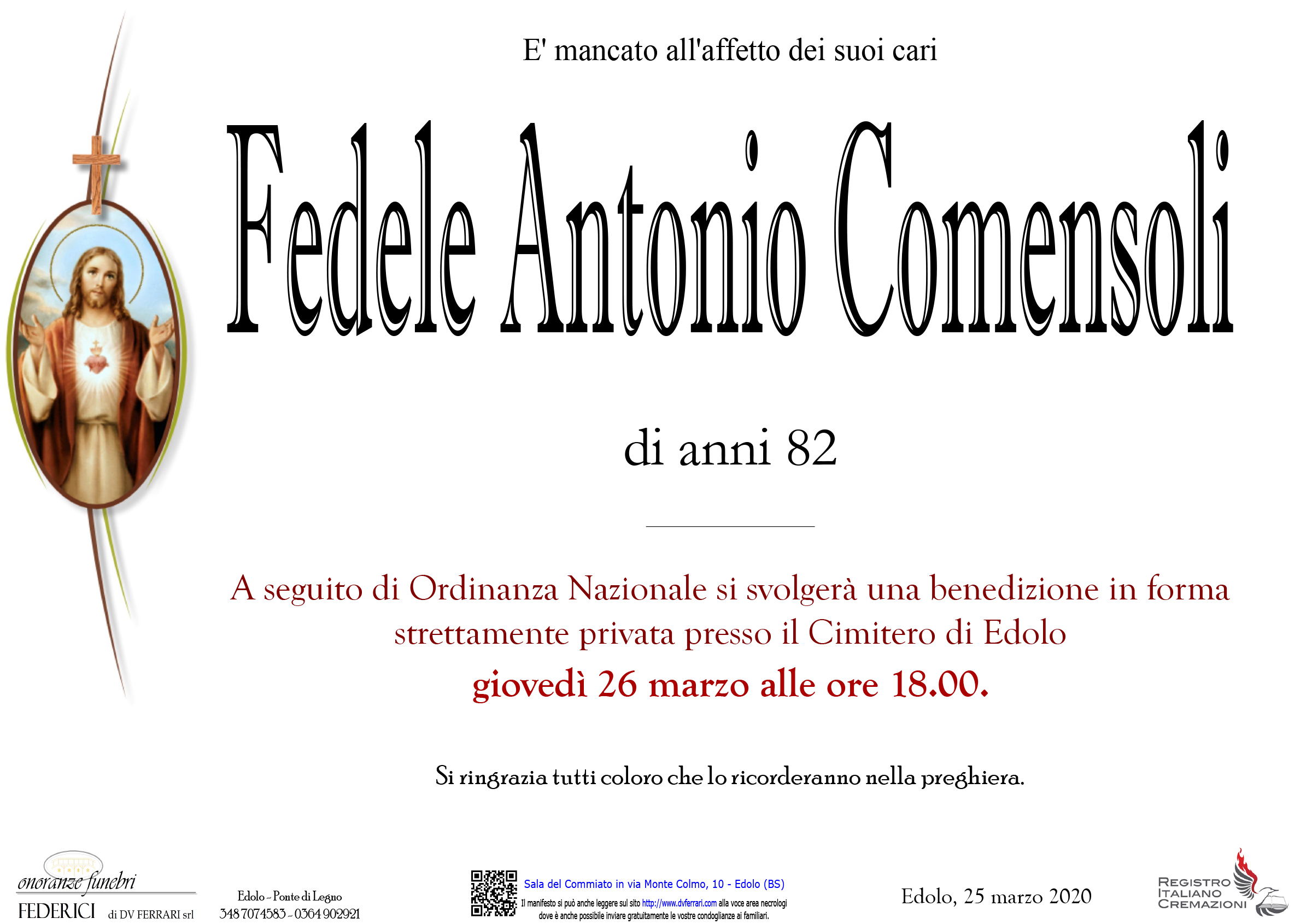 FEDELE ANTONIO COMENSOLI - EDOLO