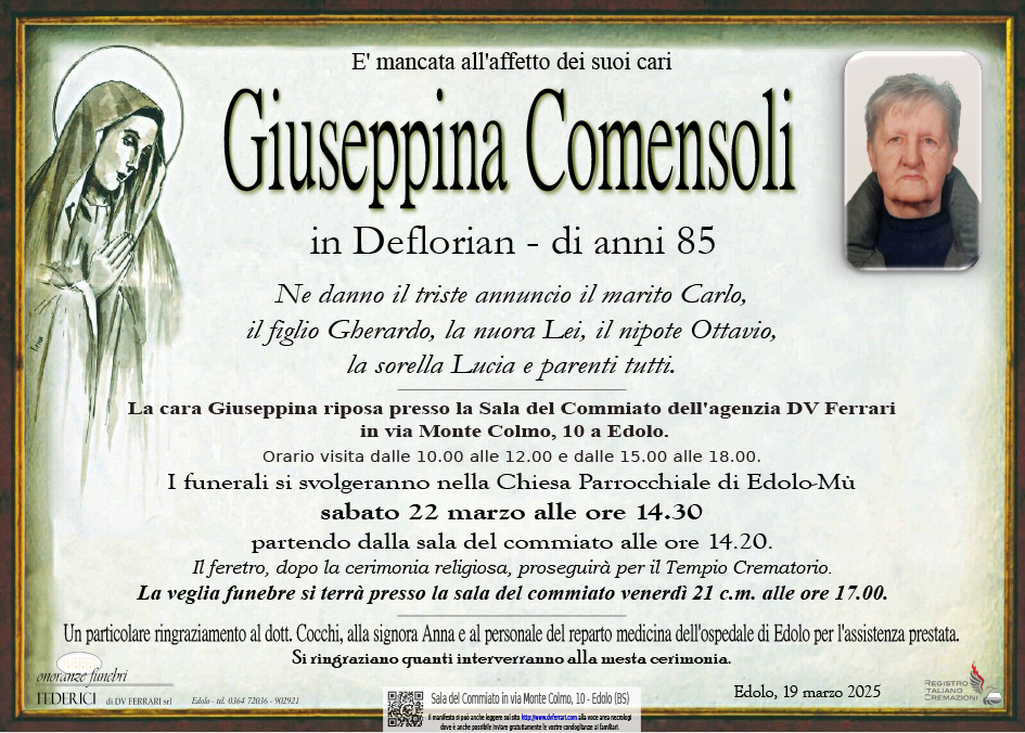 GIUSEPPINA COMENSOLI IN DEFLORIAN - EDOLO