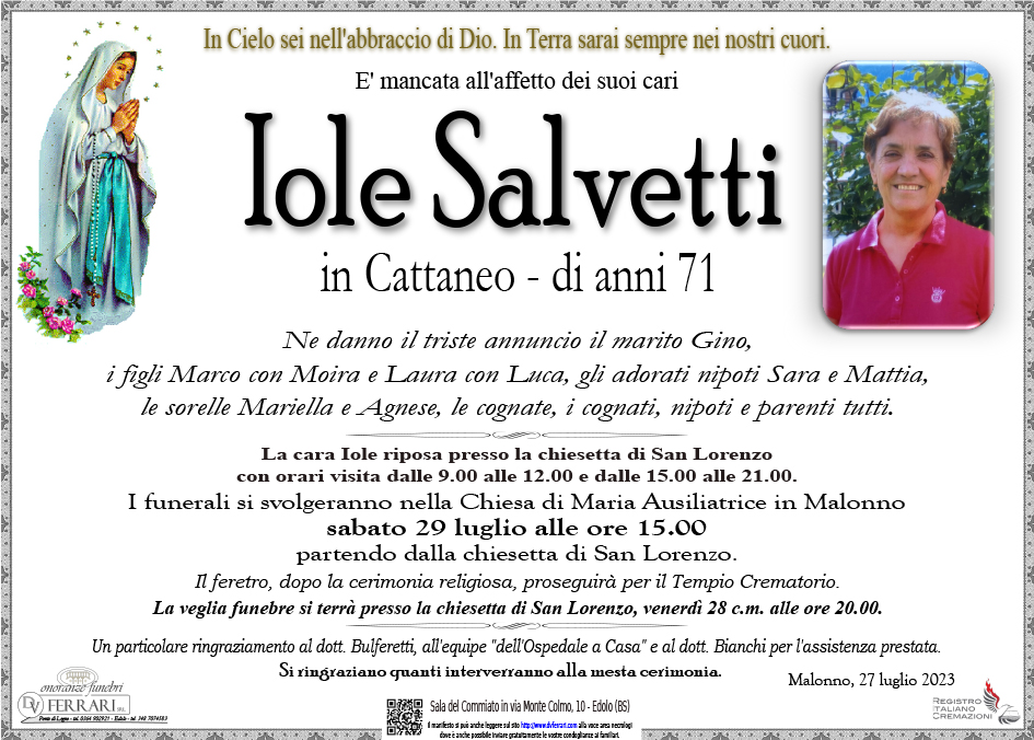 IOLE SALVETTI IN CATTANEO - MALONNO