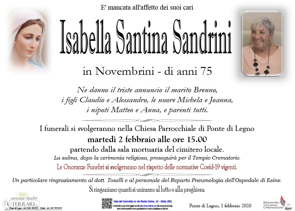 ISABELLA SANTINA SANDRINI IN NOVEMBRINI - PONTE DI LEGNO