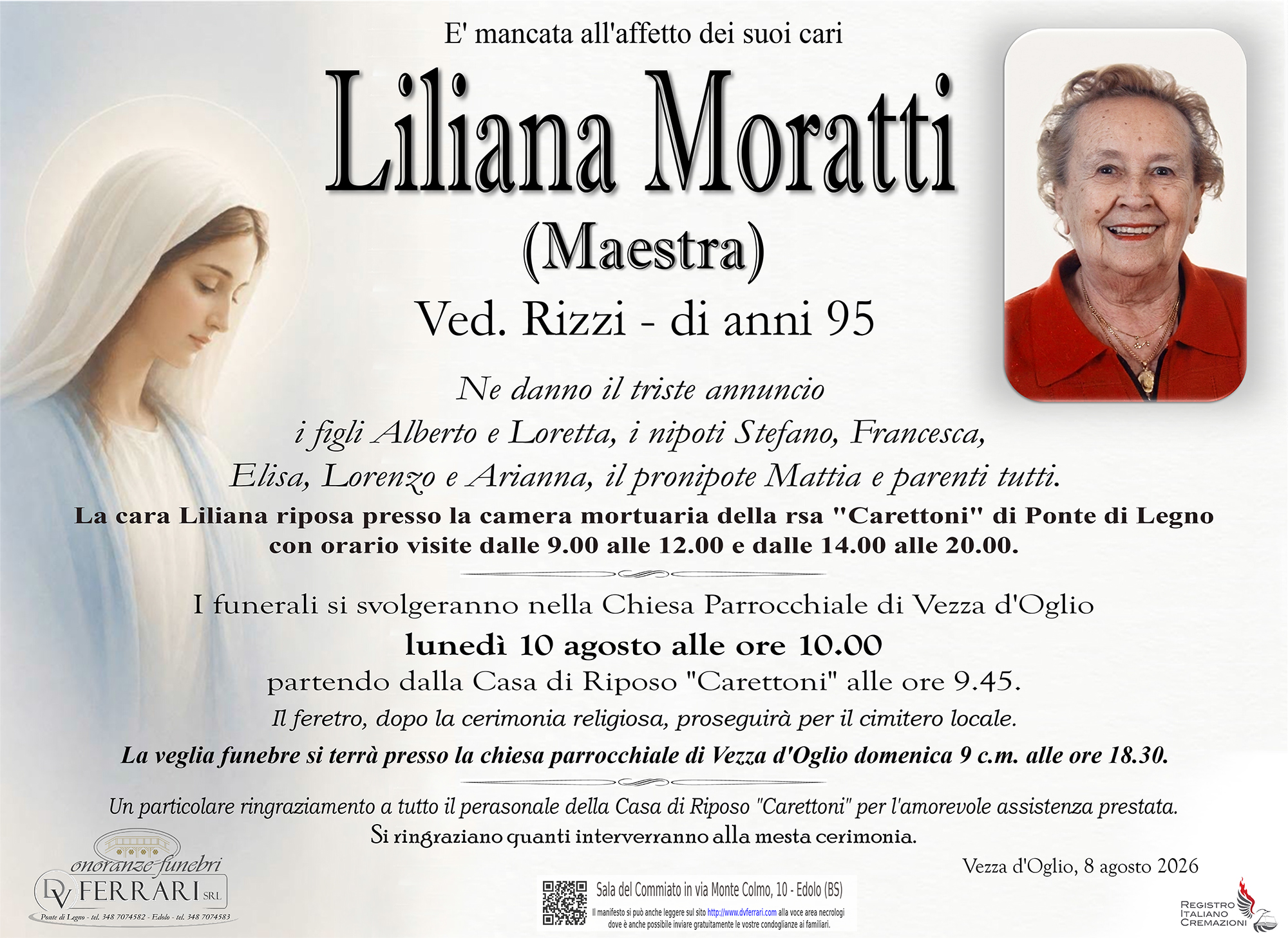 LILIANA MORATTI VED. RIZZI - VEZZA D'OGLIO