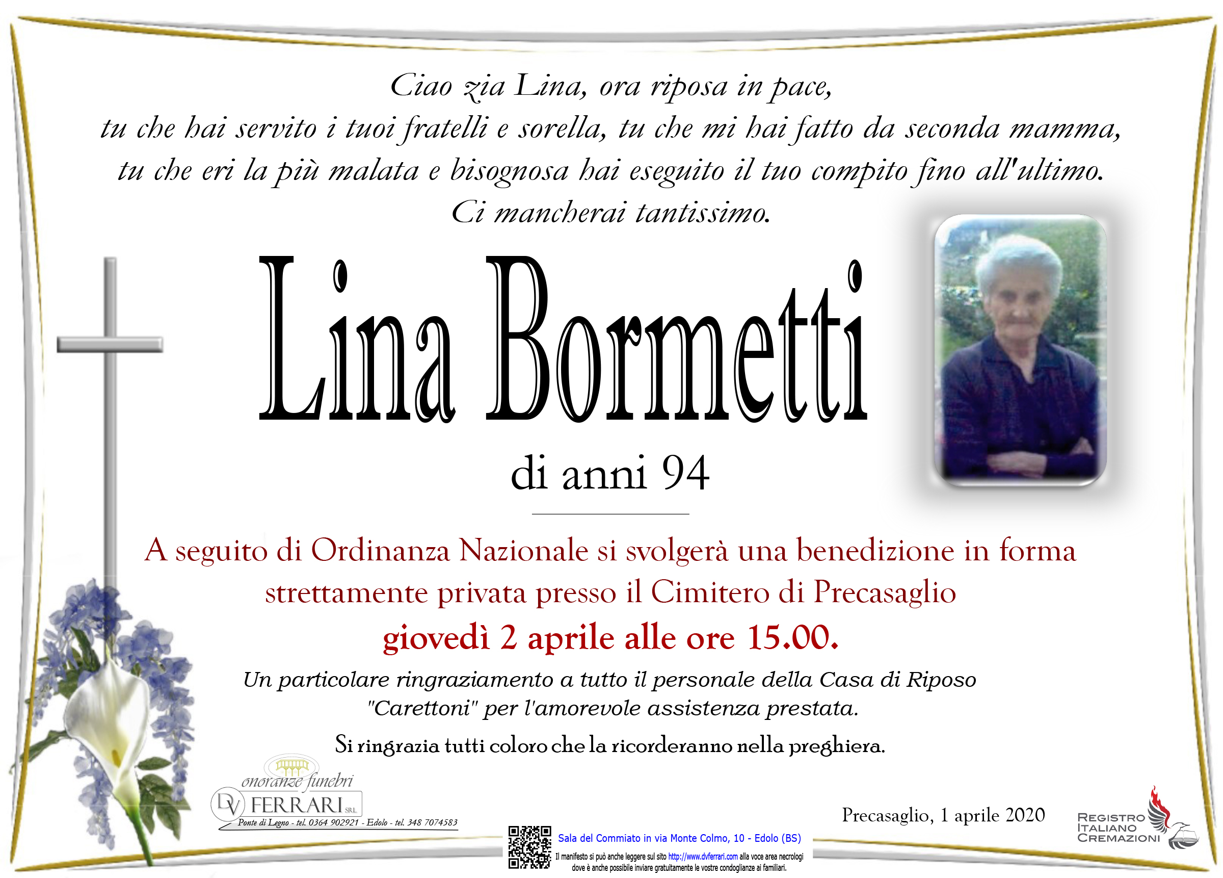 LINA BORMETTI - PRECASAGLIO