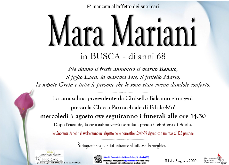 MARA MARIANI IN BUSCA - EDOLO