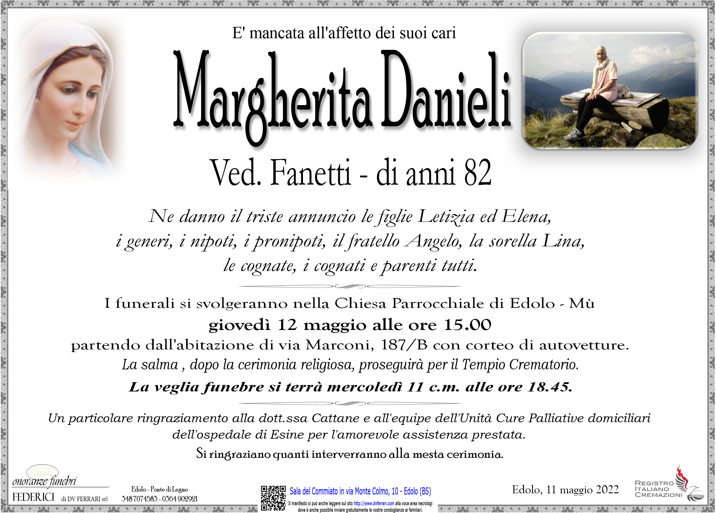 MARGHERITA DANIELI VED. FANETTI - EDOLO