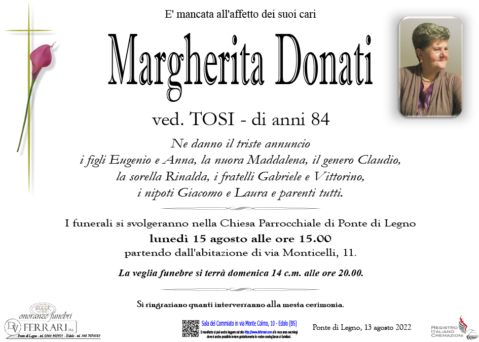 MARGHERITA DONATI VED. TOSI - PONTE DI LEGNO