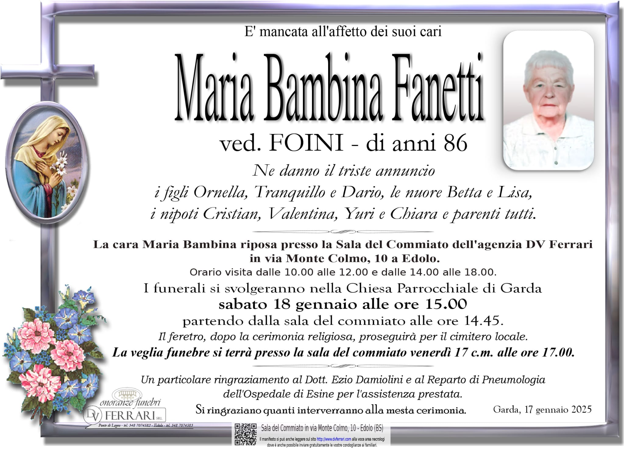 MARIA BAMBINA FANETTI VED. FOINI - GARDA