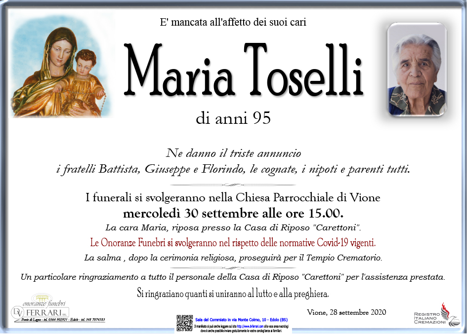 MARIA TOSELLI - VIONE