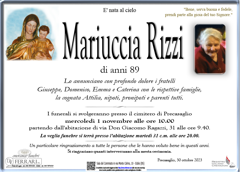 MARIUCCIA RIZZI - PRECASAGLIO