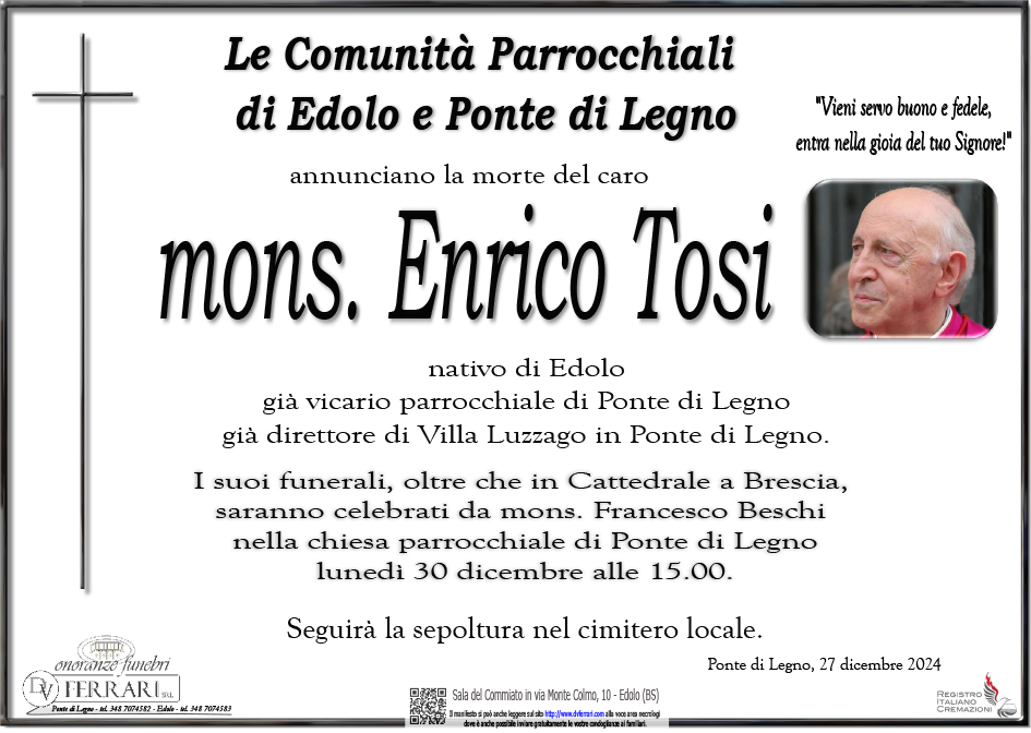 Mons. enrico tosi - parrocchiali Edolo-Ponte di legno