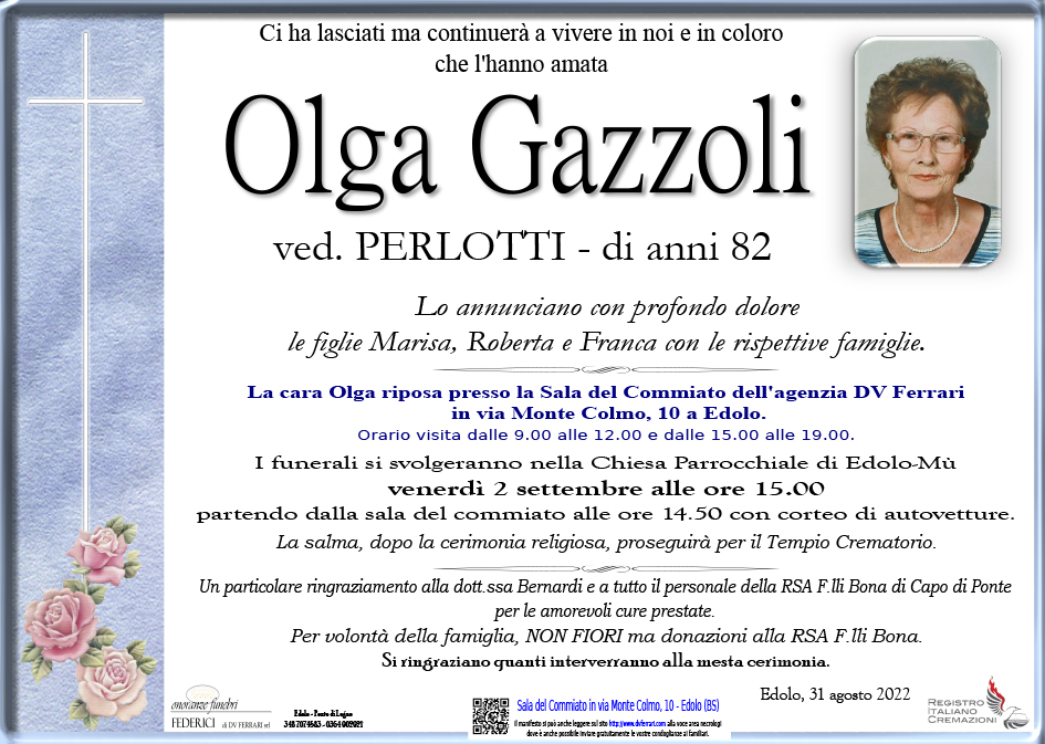 OLGA GAZZOLI VED. PERLOTTI - EDOLO