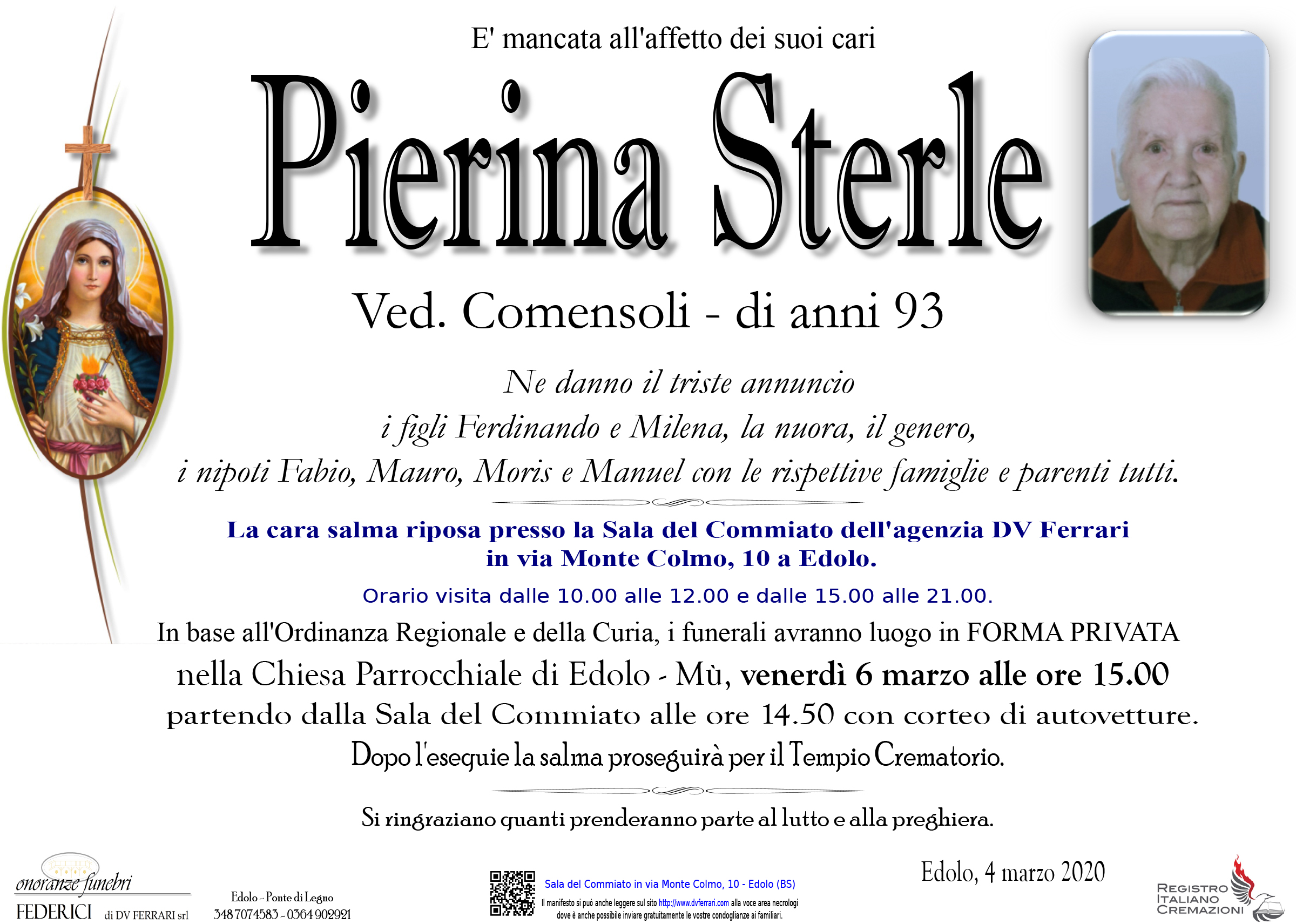 PIERINA STERLE ved. COMENSOLI - EDOLO