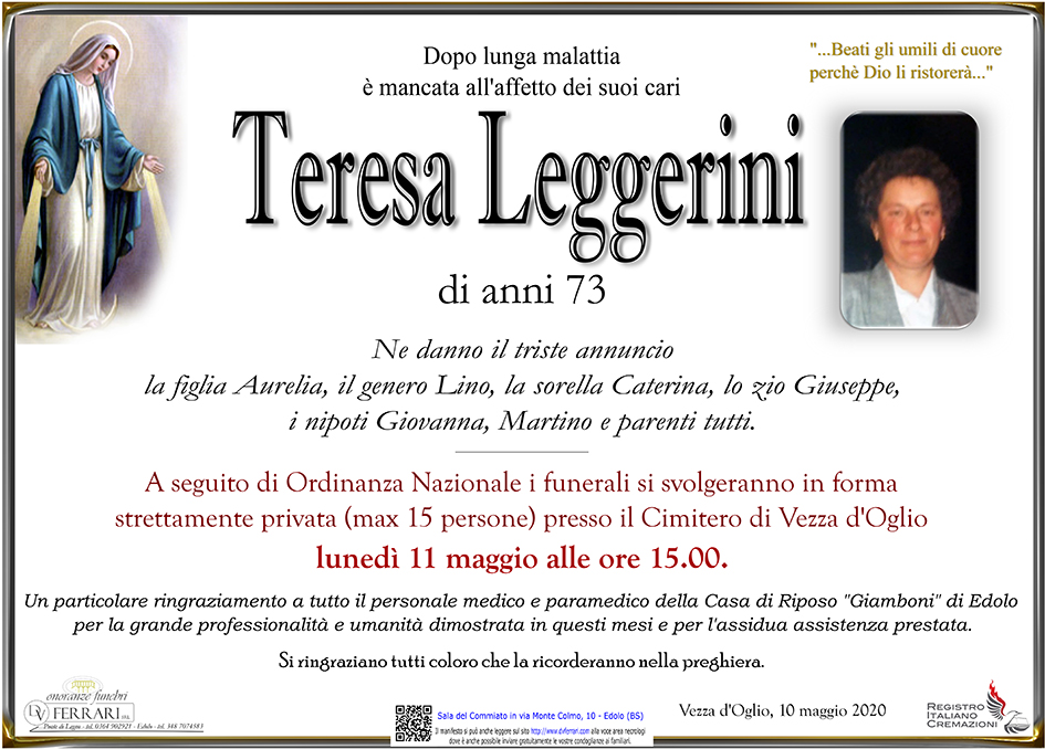 TERESA LEGGERINI - VEZZA D'OGLIO