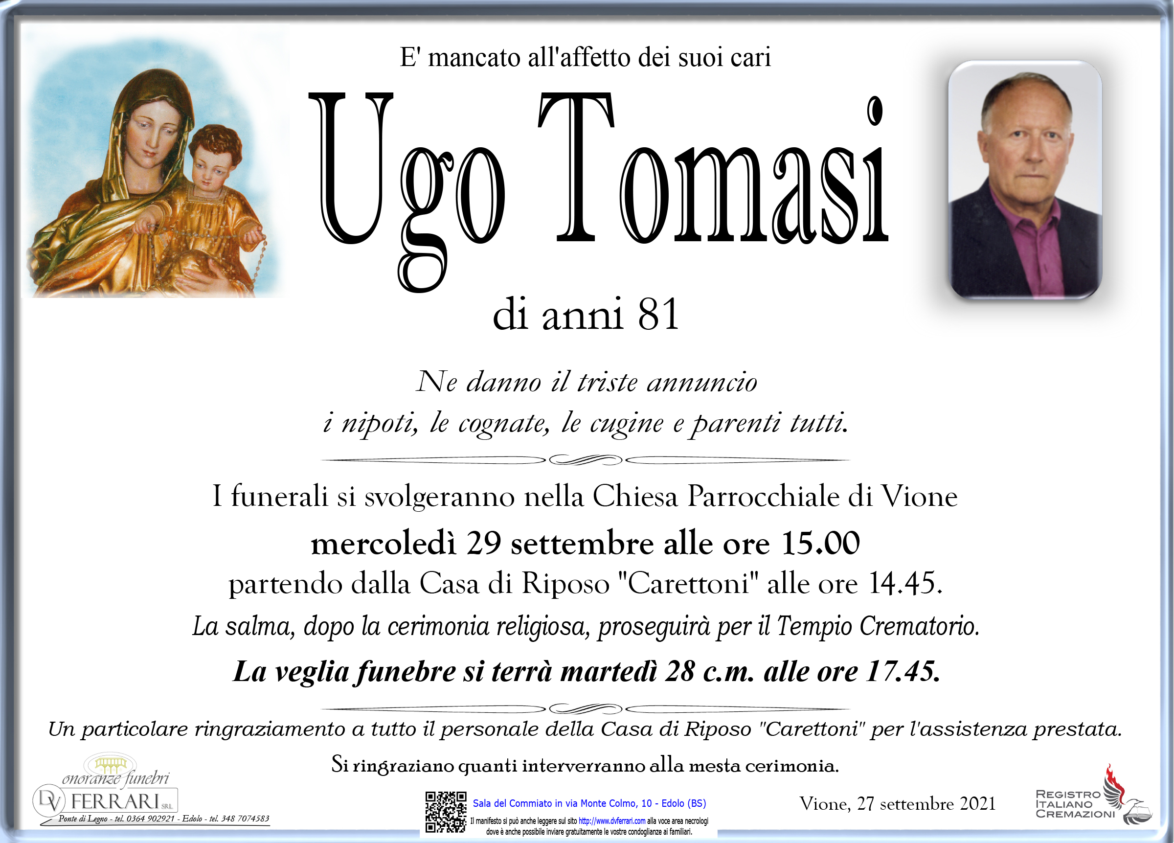 UGO GIUSEPPE TOMASI - VIONE