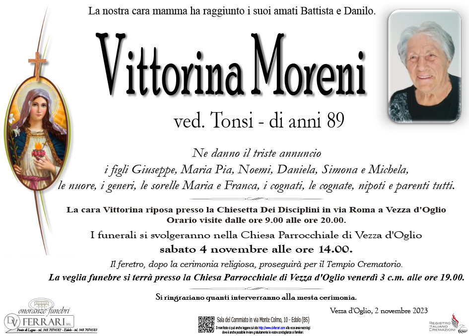 VITTORINA MORENI VED. TONSI - VEZZA D'OGLIO