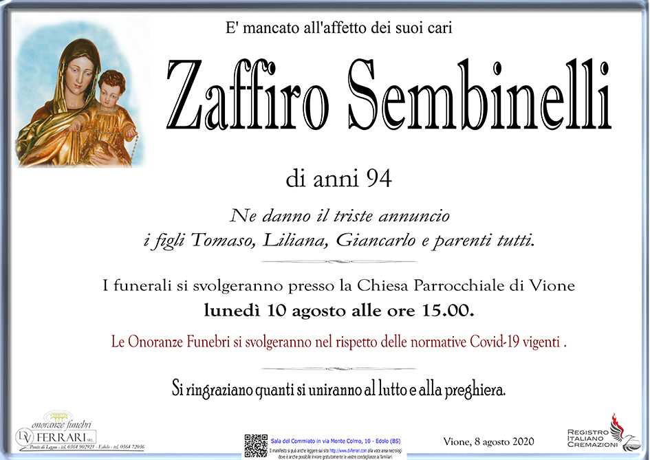 ZAFFIRO SEMBINELLI - VIONE