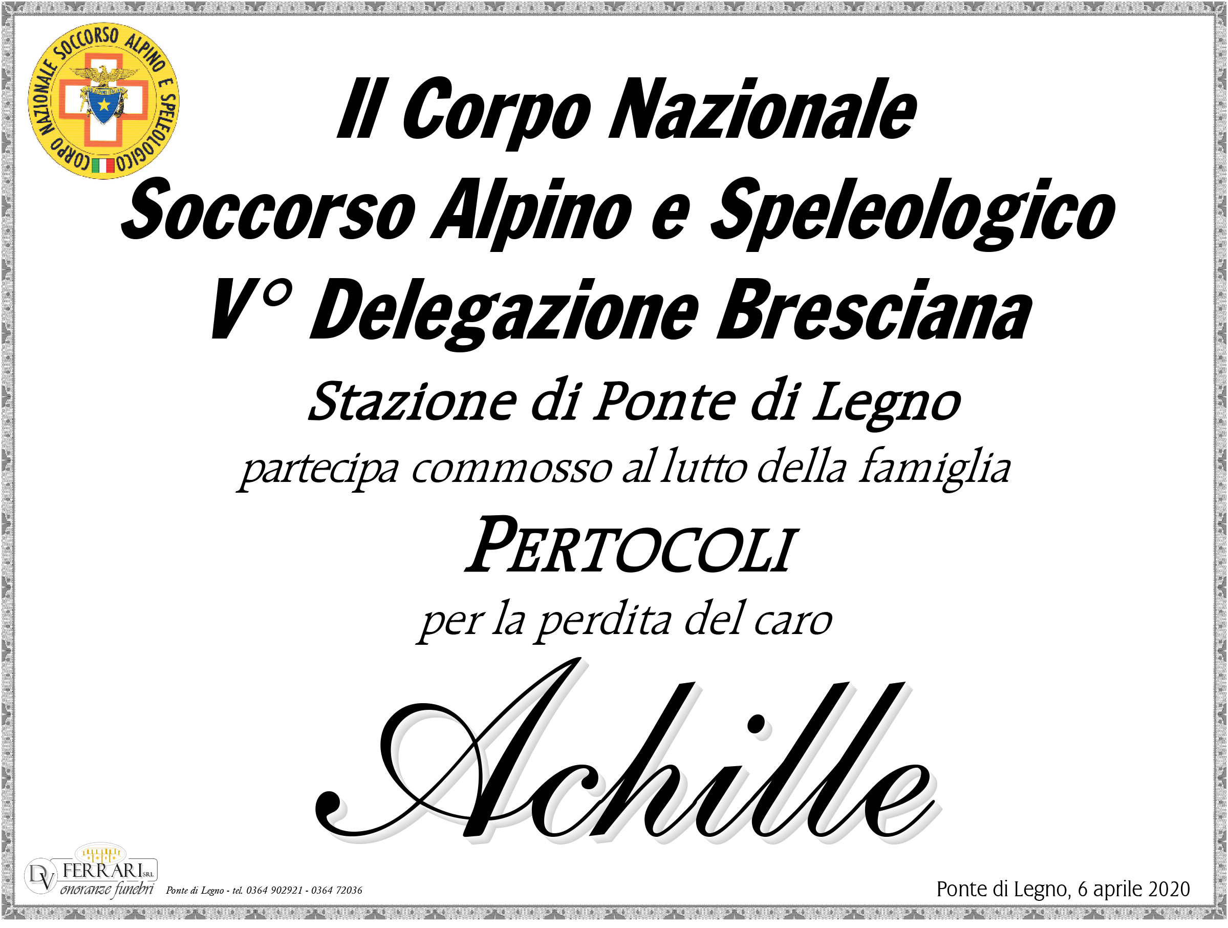ACHILLE PERTOCOLI - PONTE DI LEGNO - C.N.S.A.S.