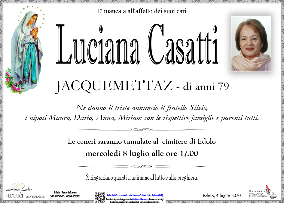 LUCIANA CASATTI JACQUEMETTAZ - EDOLO